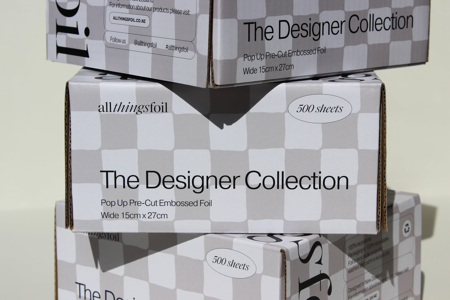 Designer Checkers Wide Pop-Up Foil | 12-Box Bundle (15cm x 27cm)
