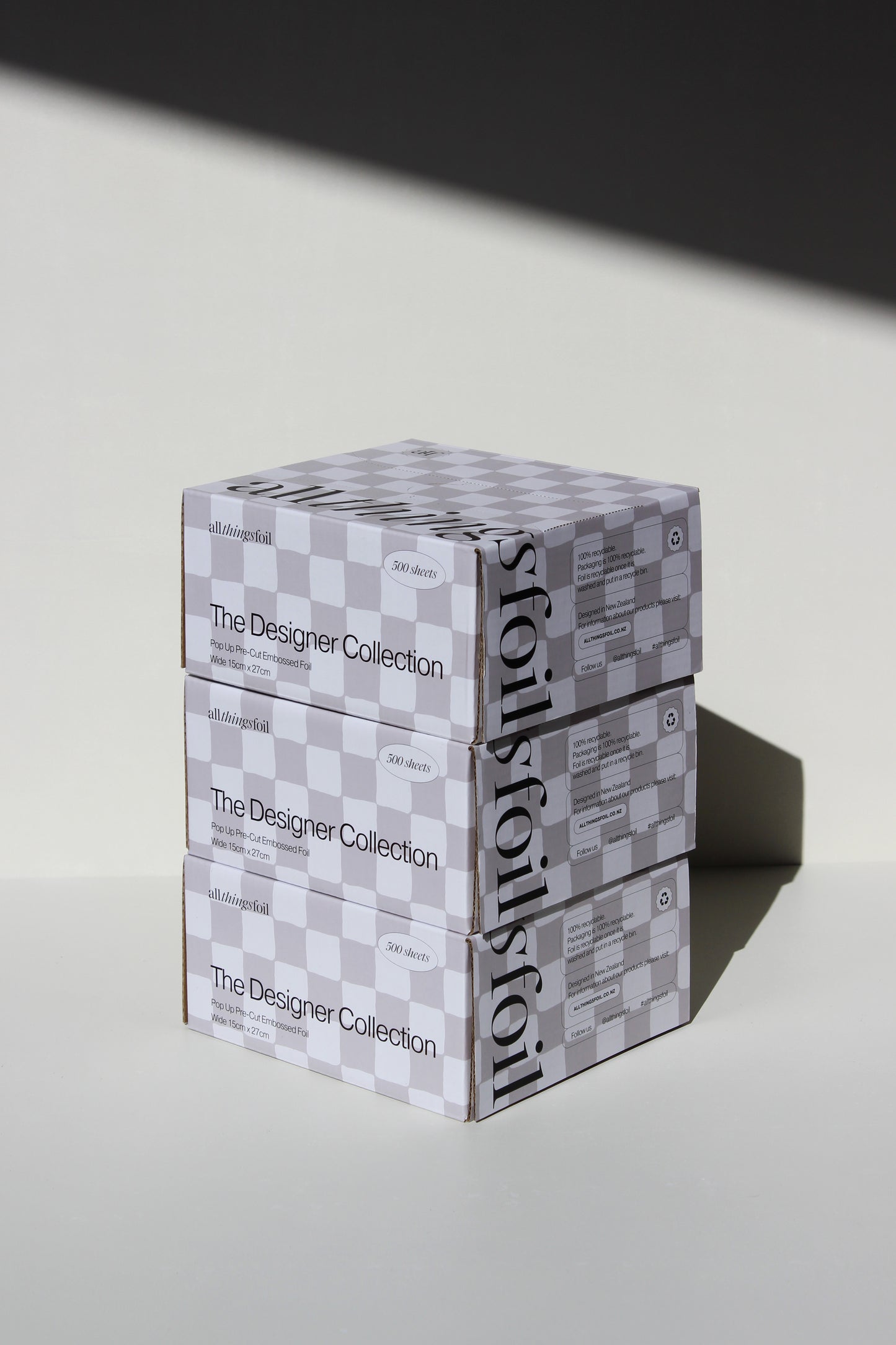 Designer Checkers Wide Pop Up Foil (15cm x 27cm)