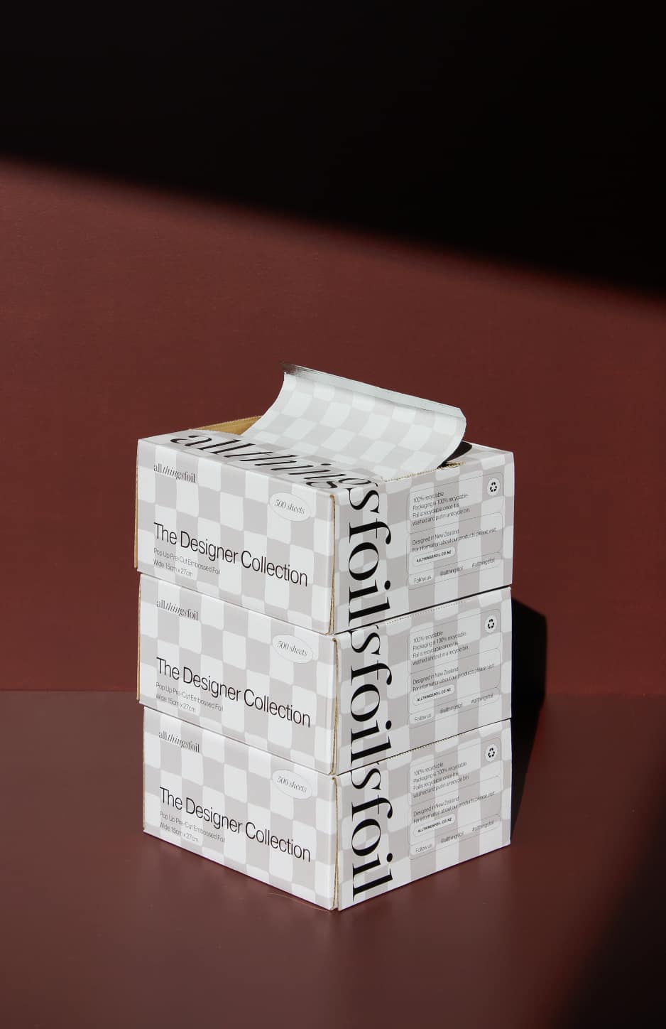 Designer Checkers Wide Pop-Up Foil | 12-Box Bundle (15cm x 27cm)